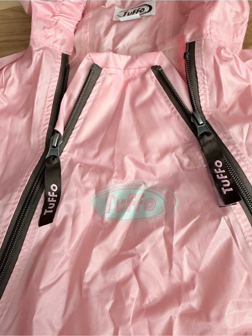 Pink Hooded Kids Rain Snowsuit with Brown Accents size 2T - Picture 4 of 7